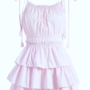 NEW 💕 Steve Madden Coquette Girl Mini Dress in Blush Women’s Small Pink Ruffly